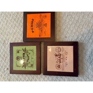 3‎ Italian style plaques framed  8 x 8